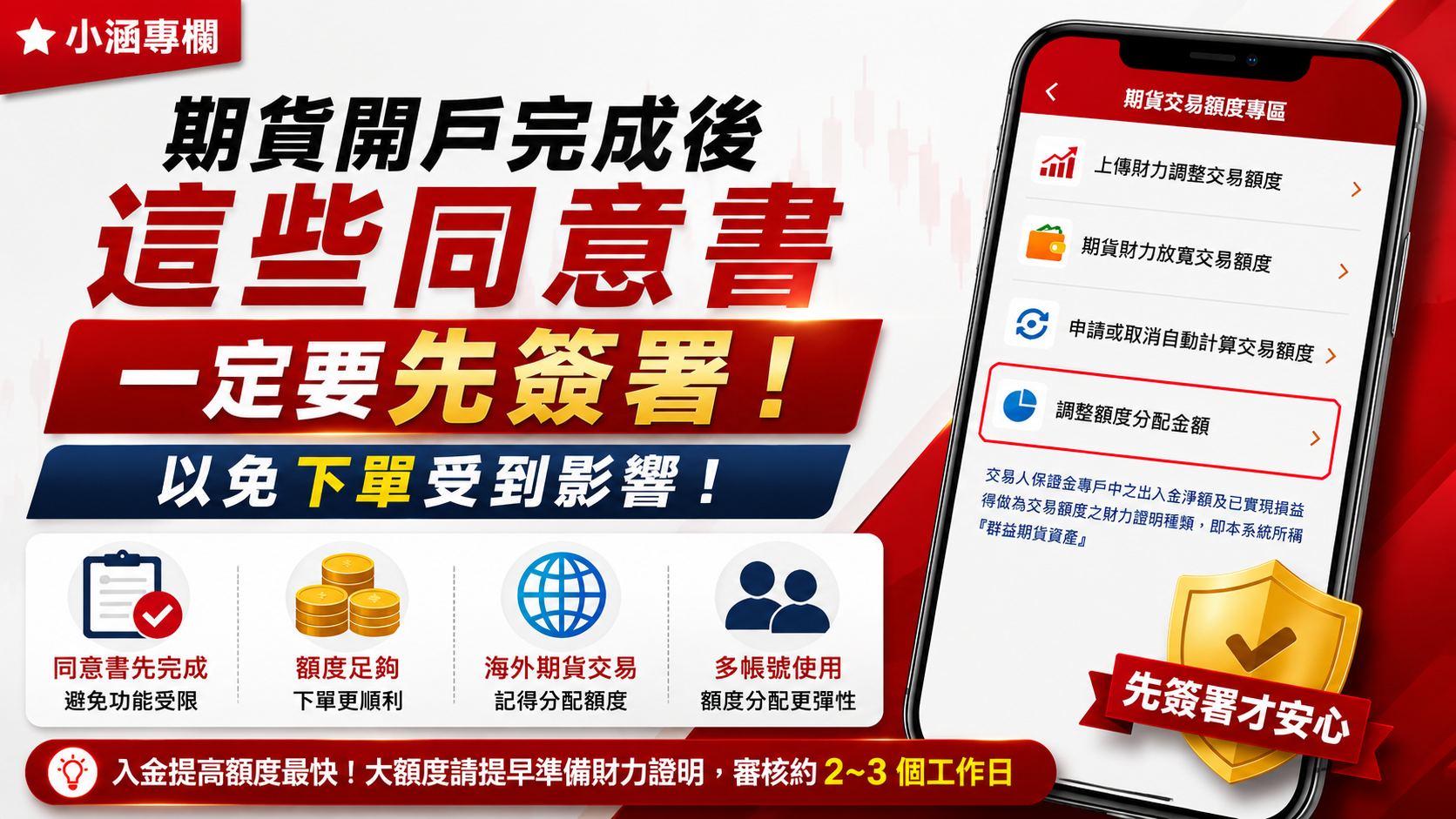 期貨開戶完成後必做｜先完成同意書簽署，避免影響交易功能