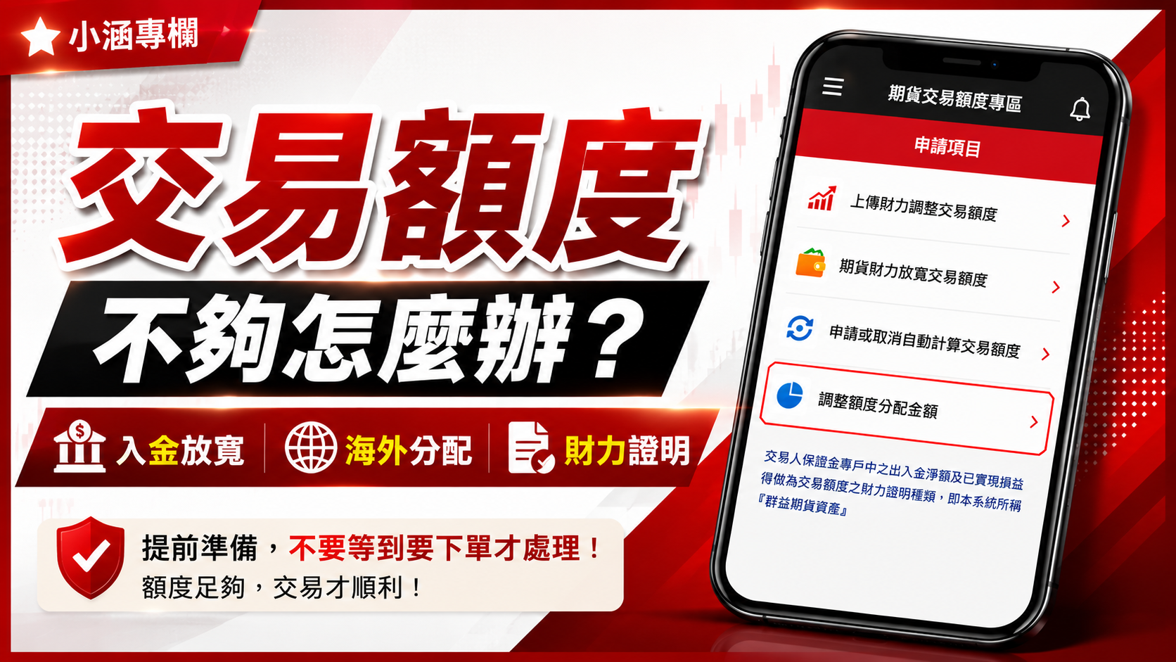 期貨交易額度是什麼？新開戶、海外期貨、額度分配與財力證明完整說明