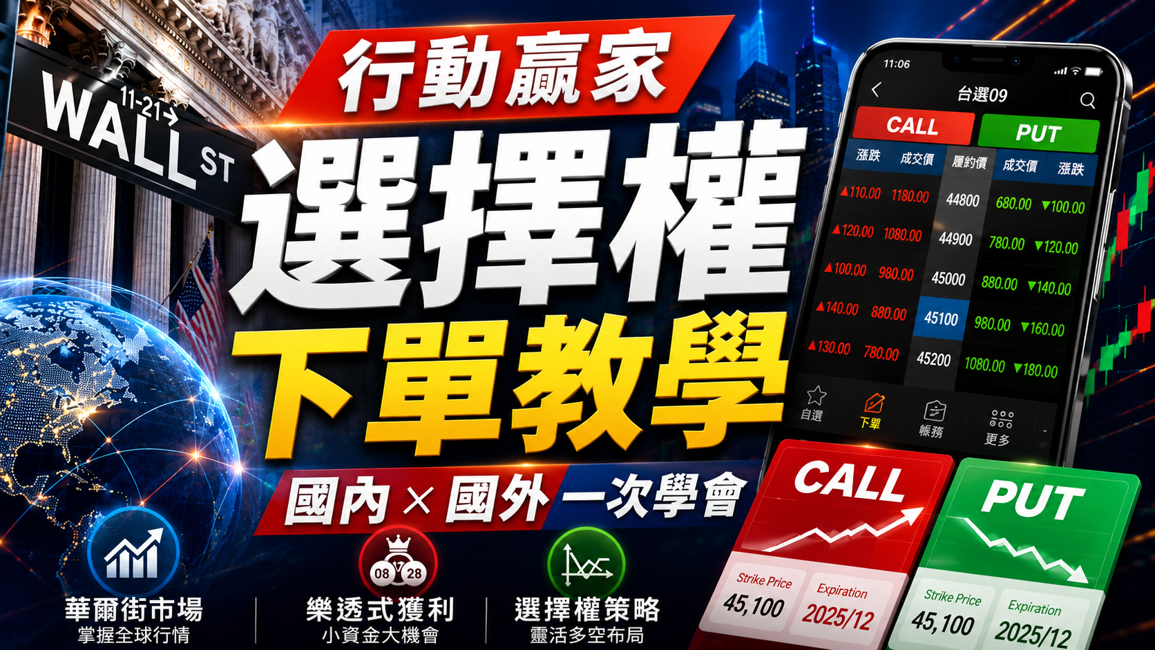 行動贏家｜選擇權下單教學－國內與海外選擇權操作一次看懂
